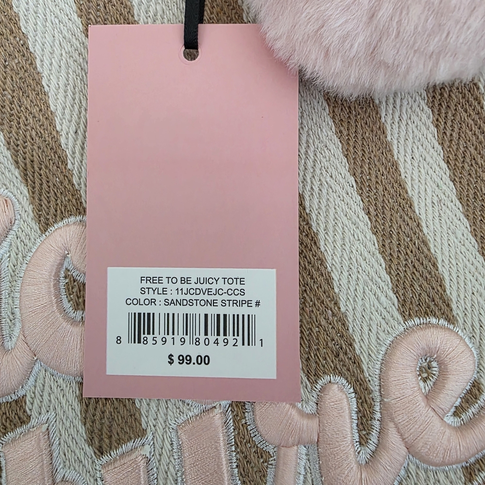 NWT Juicy Couture Free To Be Juicy Tote - Sandstone Stripe - Picture 6 of 6